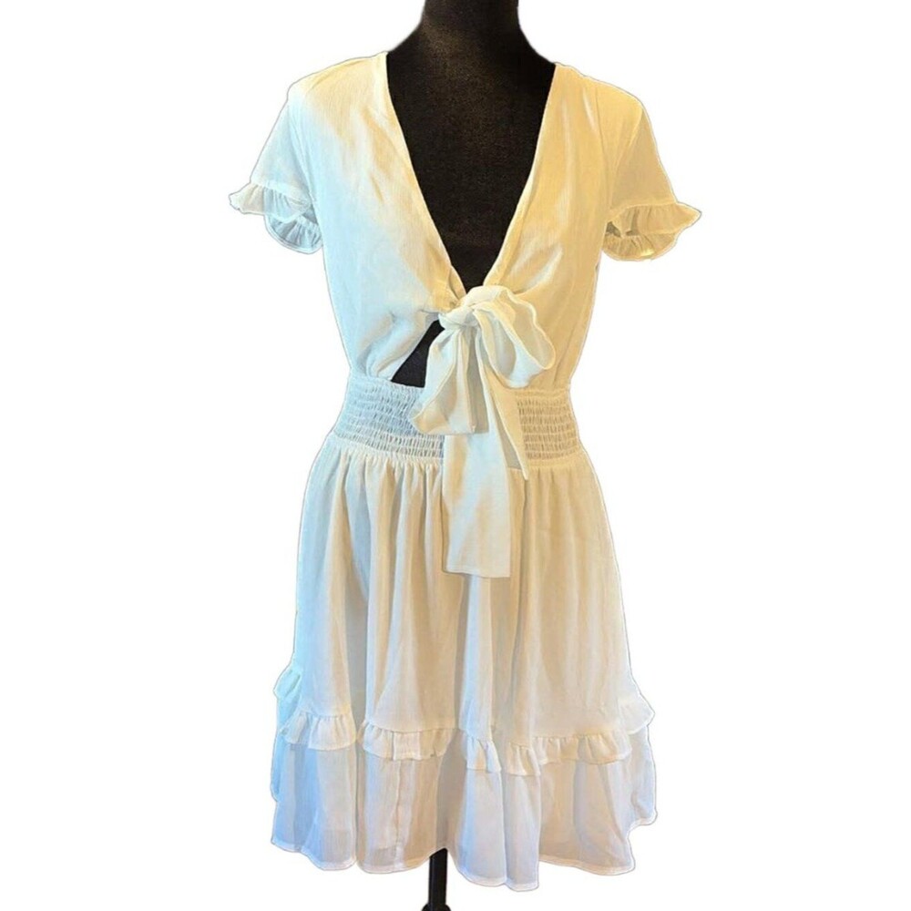 Adorable Tie Front Mini Dress